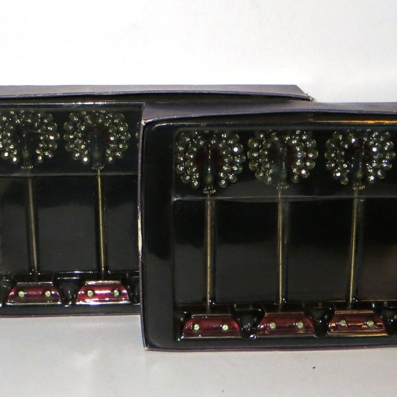 2 New Boxes Set Of 8 Table Place Card Holders Turkey Top Design Metal - Picture 1 of 6
